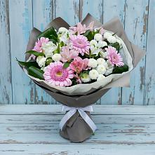 Букет цветов из:  Герберы, Альстромерии и Хризантемы в Марьяновке