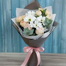 Букет цветов из:  Хризантемы и Розы в Марьяновке
