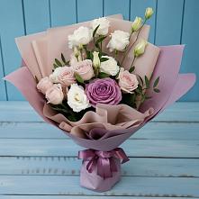 Букет цветов из:  Розы и Лизиантусы в Марьяновке
