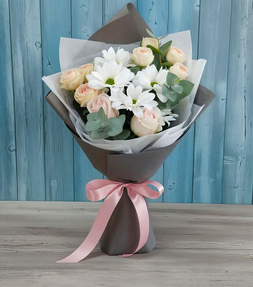 Букет цветов из: Хризантемы и Розы в Марьяновке
