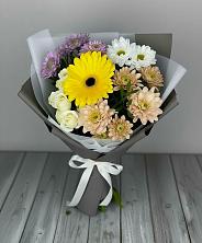 Букет цветов из:  Розы, Герберы и Хризантемы в Марьяновке