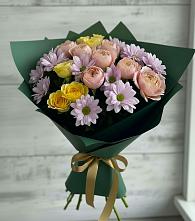 Букет цветов из:  Хризантемы и Розы в Марьяновке