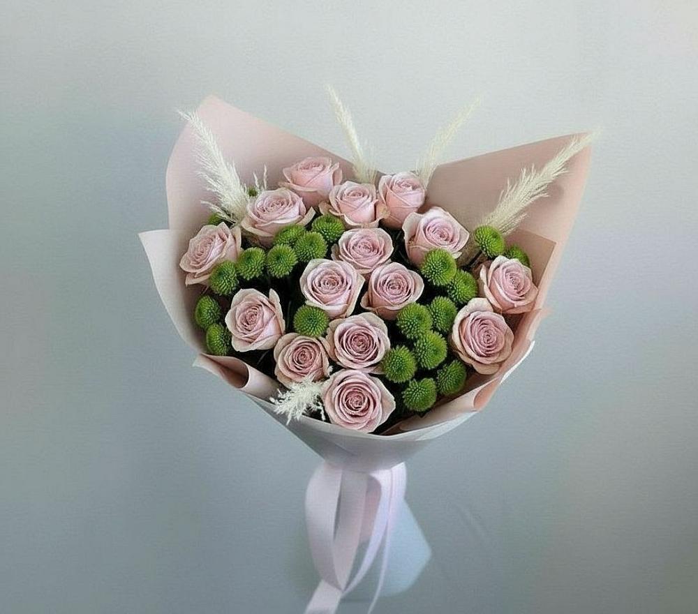 Букет цветов из: Розы и Хризантемы в Марьяновке