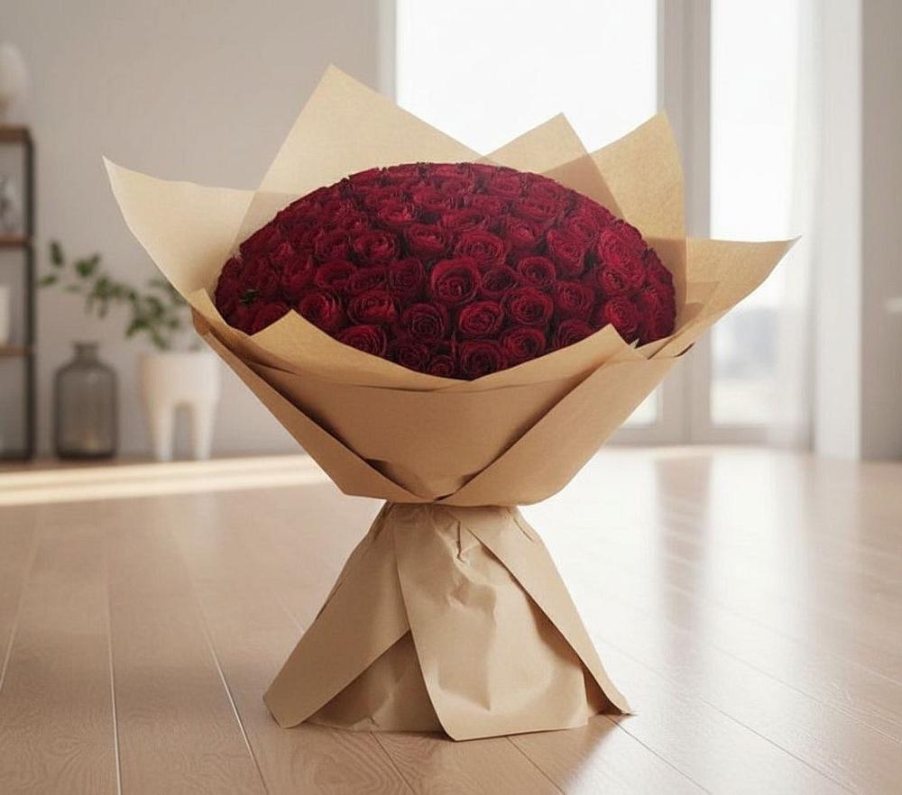 Букет 101 Красная роза в Марьяновке
