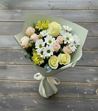 Букет цветов из:  Альстромерии, Розы и Хризантемы в Марьяновке