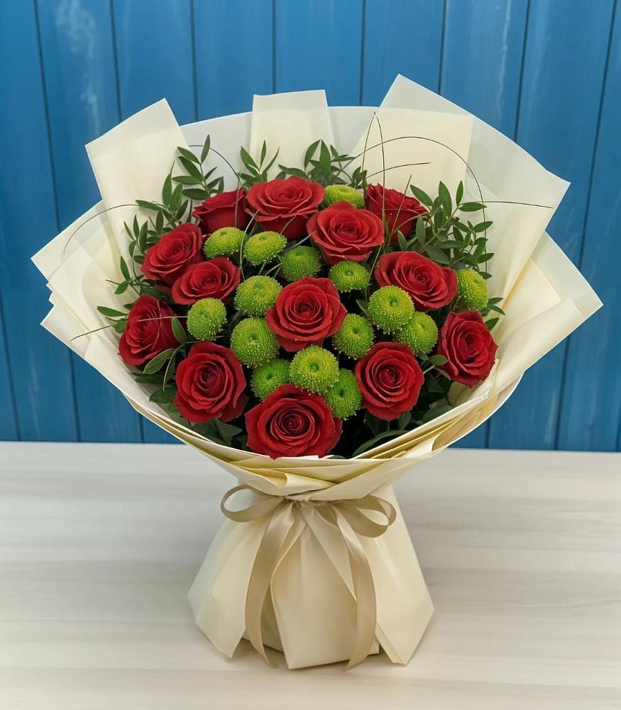 Букет цветов из: Розы и Хризантемы в Марьяновке