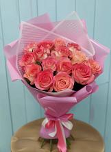 Букет 15 Розовых роз Равель в Марьяновке